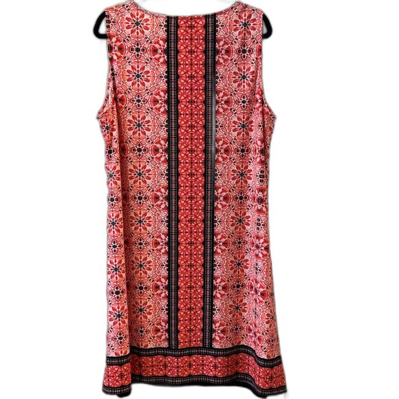Lavanya Red Patterned Sleeveless Dress - Size 2X - Picture 2 of 3